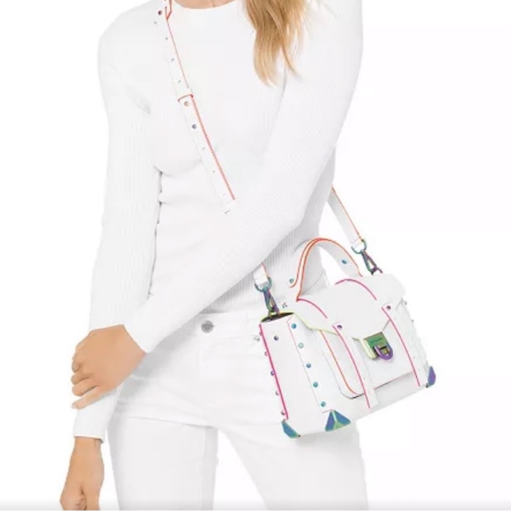 Michael Kors White Satchel with Multicolor Accents - Picture 3 of 4